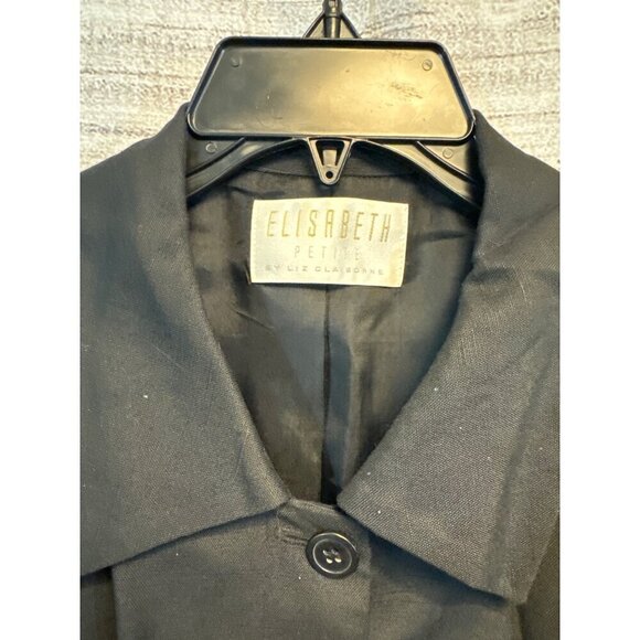 Elisabeth By Liz Claiborne Black Button-Down Blazer Size 14P - Picture 2 of 4
